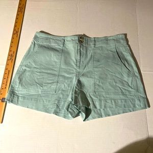 A . new day stretch canvas shorts girls size 16 Teal color new without tags